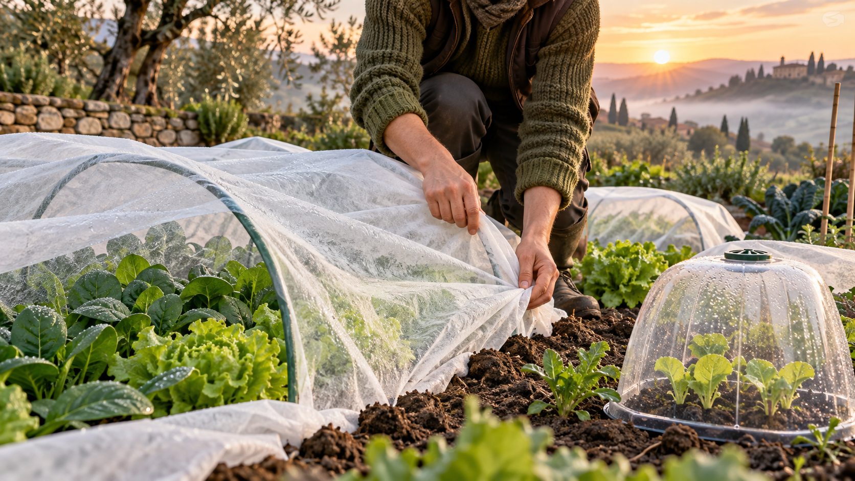 Come proteggere l’orto dal freddo: TNT, campane e cure invernali