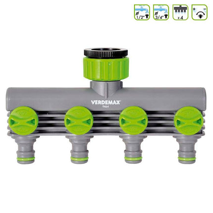 Raccordo Rubinetto a 4 Uscite 1/2" – 3/4" - EUROGARDEN