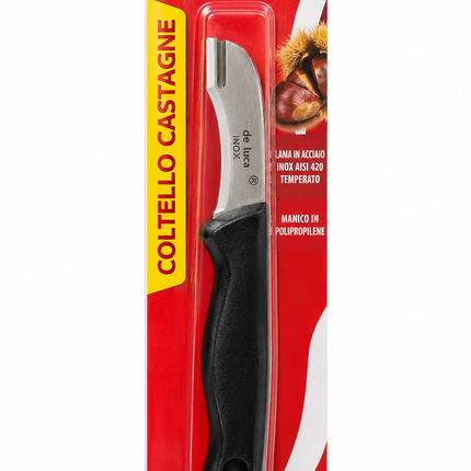 Coltello per castagne De Luca Professional con lama in acciaio inox AISI 420 temperato e manico in polipropilene