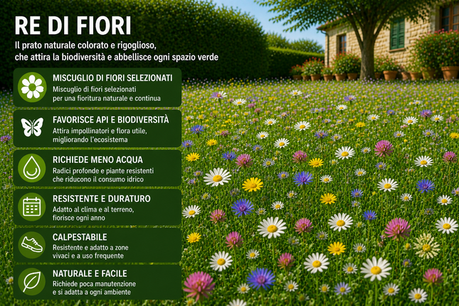 Semi Prato Re di Fiori 1 kg – Miscuglio per Prato Fiorito