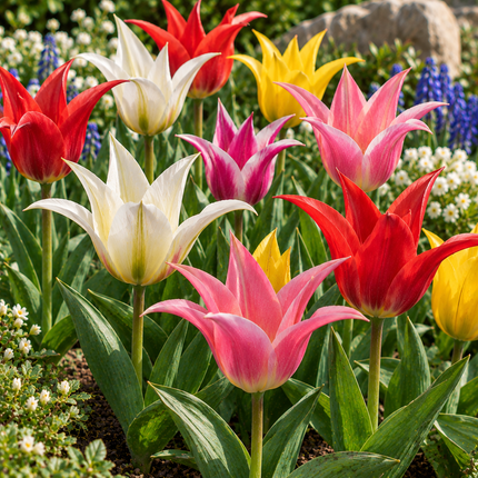 Tulipani Fior di Giglio Mix – 5 Bulbi da Fiore Multicolore