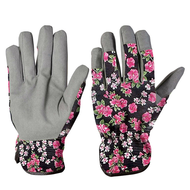 Guanti da Giardino Donna in Cotone ed Ecopelle